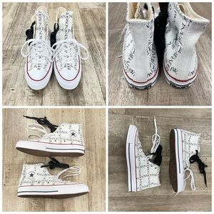 (JW4) Converse X JW Anderson White Printed Shoes